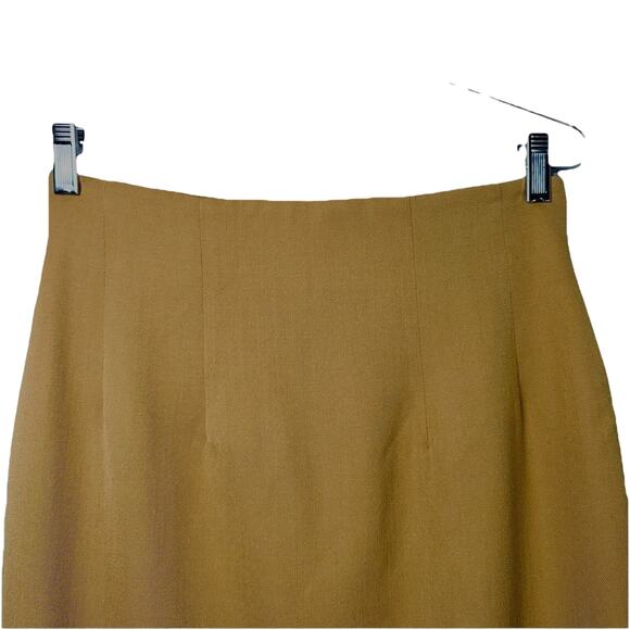 Vintage VGR Size 8 Fine Wool Fully Lined Skirt Khaki Brown Workwear Academia - Picture 2 of 7